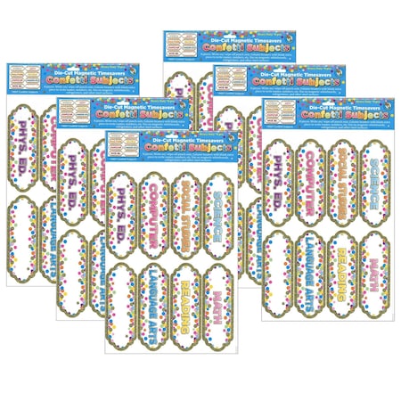 Ashley Productions Magnetic Die-Cut Timesavers/Labels, Confetti Classroom Subjects, PK6 19007